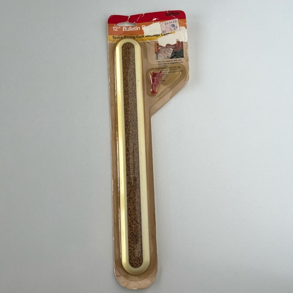 NWT Vintage 12" Bulletin Cork Bar 1991 Push Pin - Picture 2 of 6